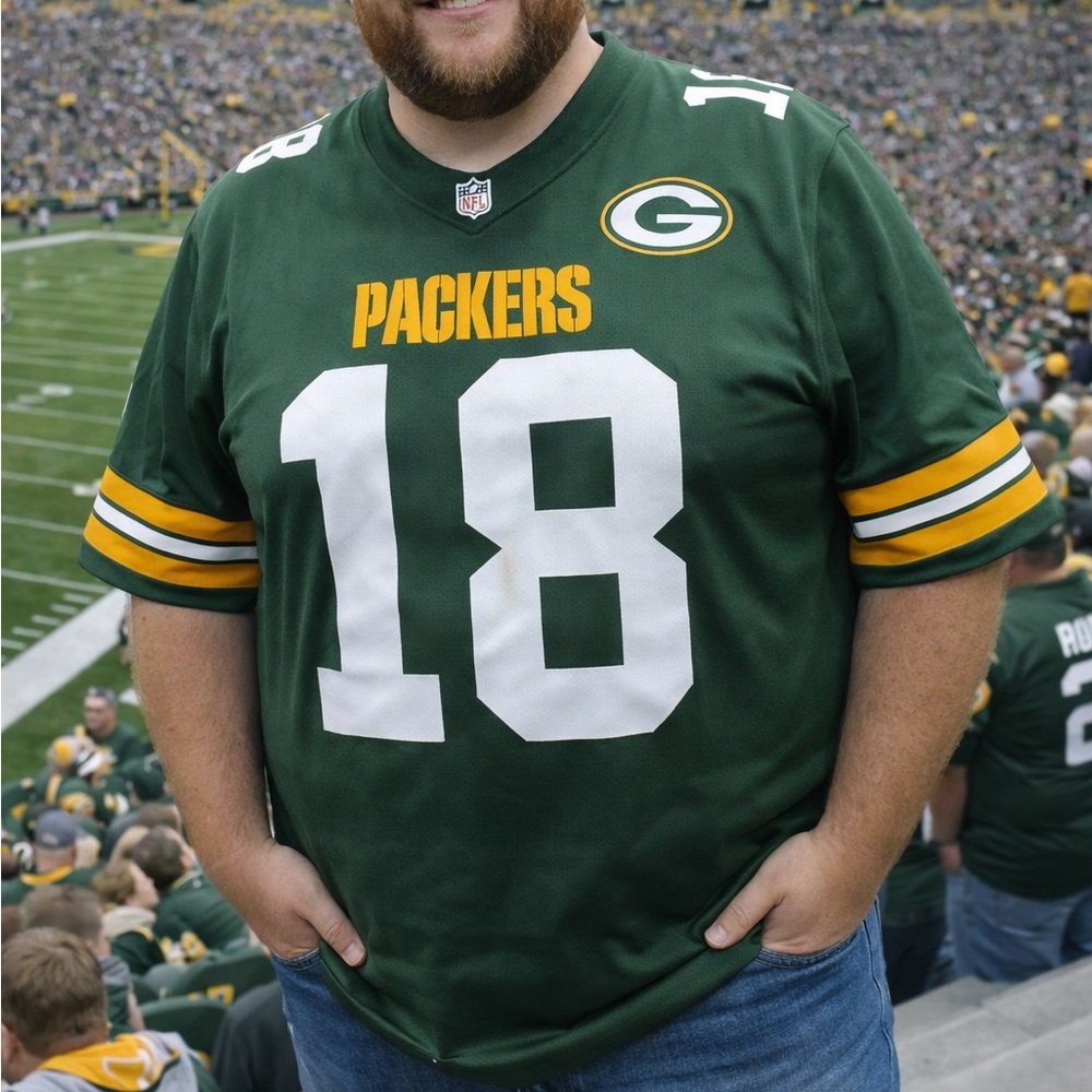 Randall Cobb 18 Packers Jersey NFL Football Game Day Fan Gear XLG